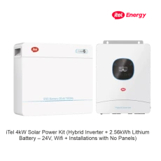 iTel 4kW Solar Power Kit (Hybrid Inverter + 2.56kWh Lithium Battery – 24V, Wifi + Installations with No Panels)